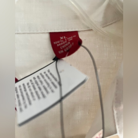 NWT Reunion premium 100% linen tunic Skipper collared casual shirt ivory XXL - Picture 13 of 15